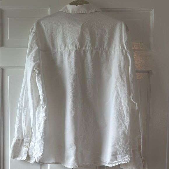 H&M DIVIDED Classic White Cotton Button-Up Shirt Size Small Casual Basic - Picture 2 of 5